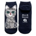 thumbnail image 1 of TIEVOSA Ladies and Girls Cute Cartoon Three Small Animal Cat Socks（Blue）, 1 of 3