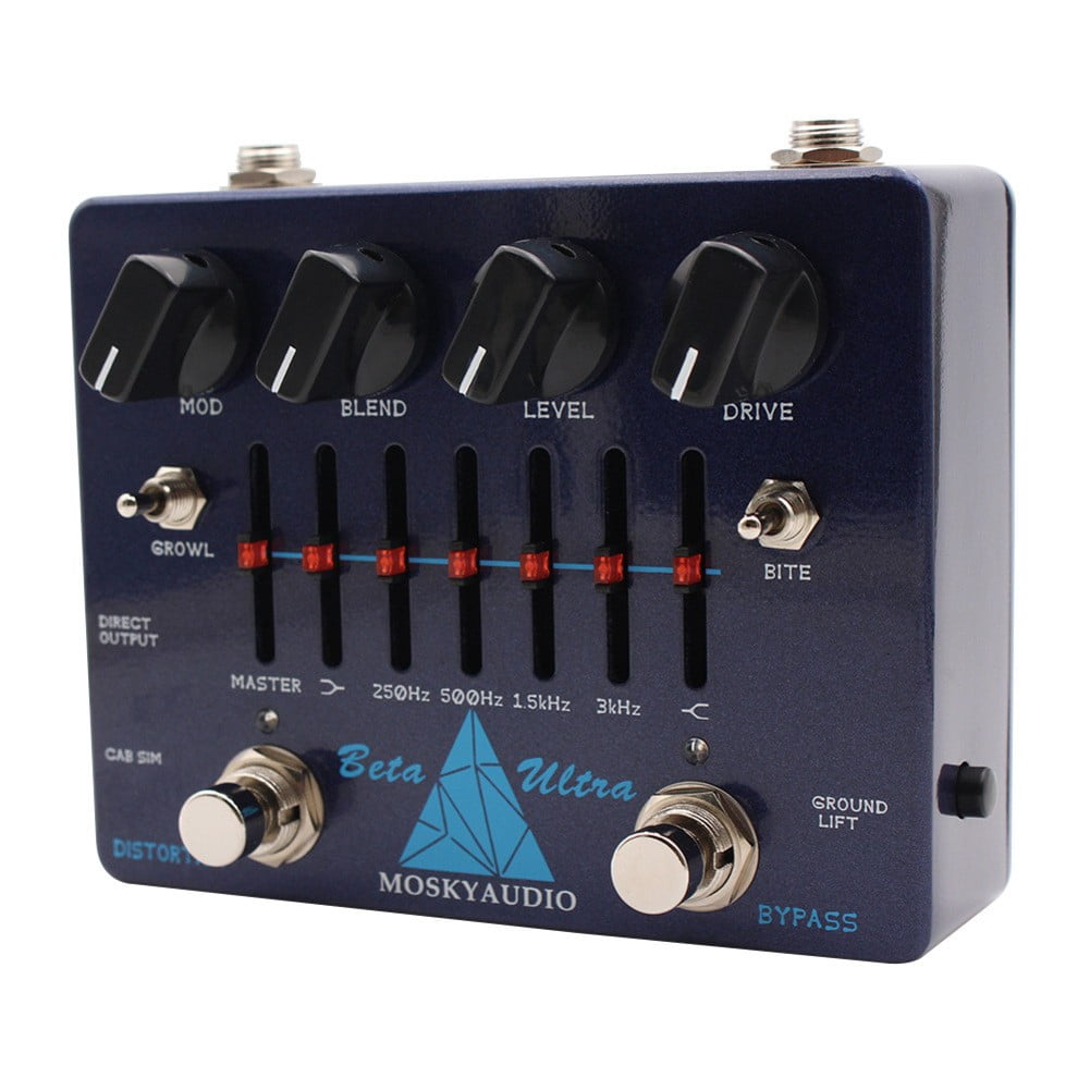 AFQH 1pc Guitar Distortion Preamp Metal Ultra Bass Effector VersatileWith 6-Band EQ & Headphone Output Electric Guitar Accessories
