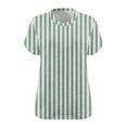 thumbnail image 3 of Hvyesh Women's Plus Size Short Sleeve Tops 2025 Summer Casual T-Shirts Stripe Loose Fit Blouses V Neck Shirts Holiday Tee, 3 of 4