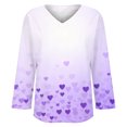 thumbnail image 4 of Outfmvch Valentine's Shirt Long Sleeve Blouse for Women's Blouses Red Holiday Blouse Blouses for Women Plus Size Valentines Shirts for Women Long Sleeve Boho Tops Light Violet L, 4 of 5