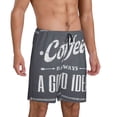 thumbnail image 2 of Wukai Coffee Is Always A Good Idea Men’s Short Pajama Pants With Pockets Soft Sleep Pj Shorts for Men-XX-Large, 2 of 6