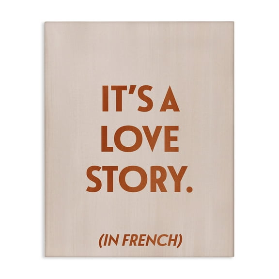 Stupell Industries Love Story In French Typography Painting Gallery Wrapped Canvas Art Print Wall Art, 16 x 20