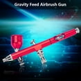 thumbnail image 1 of Fugacal Spray Gun, 2 Colores 0.2mm Gravity Feed Airbrush Gun Spray Art Tattoo Pintura Nail Cake Herramientas de decoración, para Pintura artística Tattoo Manicure Spray Modelo Nail Make up(Rouge) Fugacal No se aplica, 1 of 6