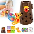 thumbnail image 1 of Piece Set Of Catching Game Montessori Motor Skills Toy Interactive Natural Themed Sensory Game Set With Tree Stump Educational, 1 of 1