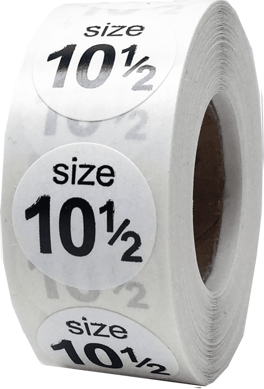 White Size 10 1/2 Shoe Size Circle Dot Stickers, 3/4 Inch Round, 500