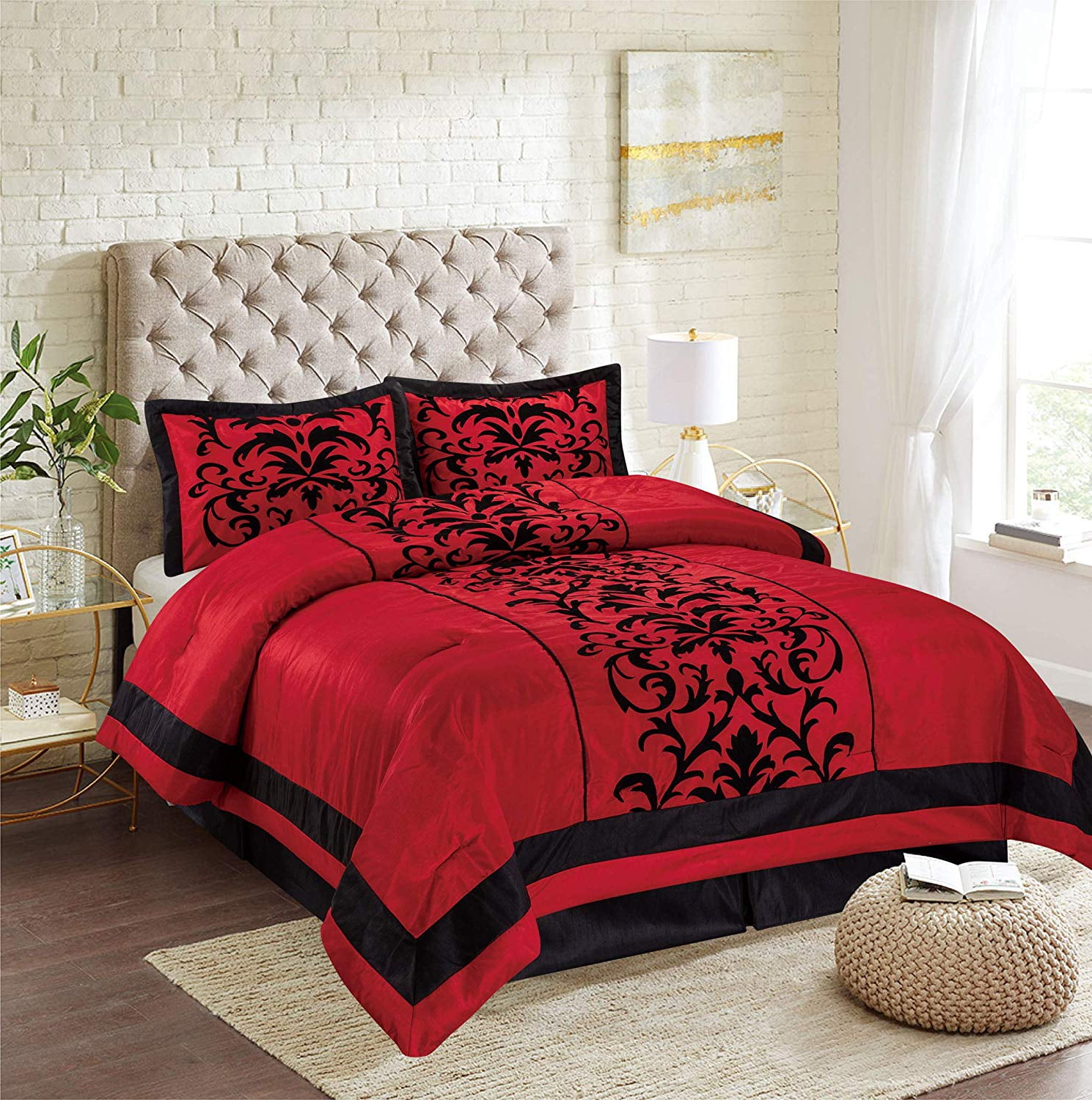 Empire Home Red Donna 4PC. Comforter Set - New Arrival Sale - Walmart.com