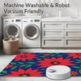 thumbnail image 5 of ODIKA 6'x9' Machine Washable Non-Slip Area Rug, Poinsettia Bloom Kit Festive Flower Design Project High Traffic Rug with Pad, Red, 647850, 5 of 8