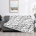 thumbnail image 2 of Honeii Fish Bones print throw blanket, crafted from cozy cotton flannel, offers versatile home decor as a bedding suitable for all seasons.-50"x40", 2 of 6