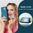 thumbnail image 7 of Leather For iPhone 16 Pro Case 【RFID Blocking】Ballet Girl Flip Wallet Leather Case With Card Holder Magnetic Closure  Phone Cases Cover,Blue,For iPhone 16 Pro, 7 of 7