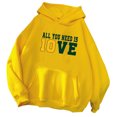 thumbnail image 1 of Sweat à Capuche Imprimé "All You Need Is Love" Décontracté Jaune, 1 of 2