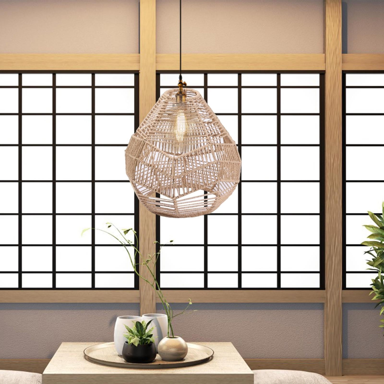 Handwoven Lamp Shade Hanging Light Fixture Cover Ceiling Light Shade