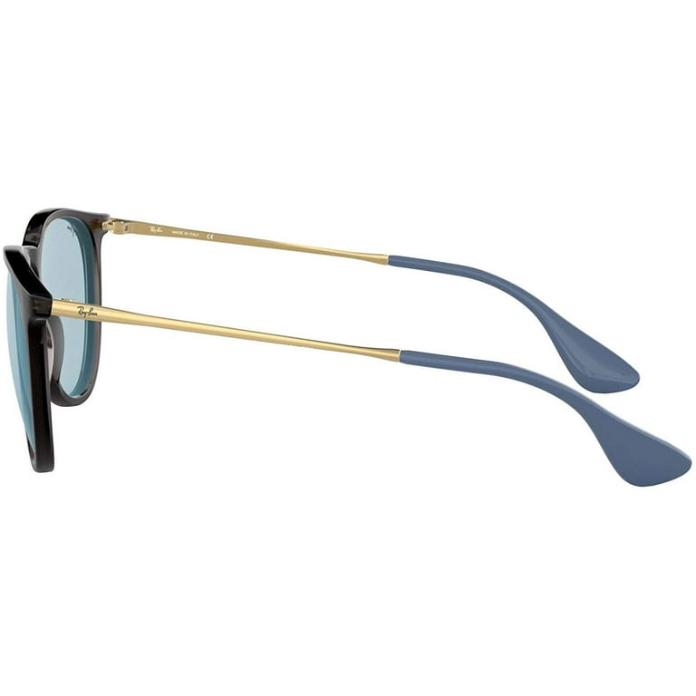 Ray-Ban RB4171F Erika Round Asian Fit Sunglasses, Grey/Light Blue