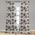 thumbnail image 4 of Ambesonne Boho Floral Curtains, Butterfly Psychedelic, Pair of 28"x63", Pale Sky Blue Dried Rose, 4 of 4