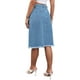 thumbnail image 3 of Falda de Mezclilla para Mujer INSPIRE CHIC con Botón, Bordes Deshilachados, Longitud a la Rodilla, Casual, Talla S, Azul, 3 of 6
