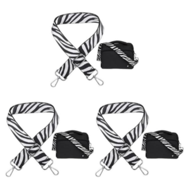 Maytalsory Sangle Réglable Bandoulière Anti-Rayures et Résistante aux Déchirures Remplacement Sangle de Sac à Main Noir et Blanc 3Ensemble