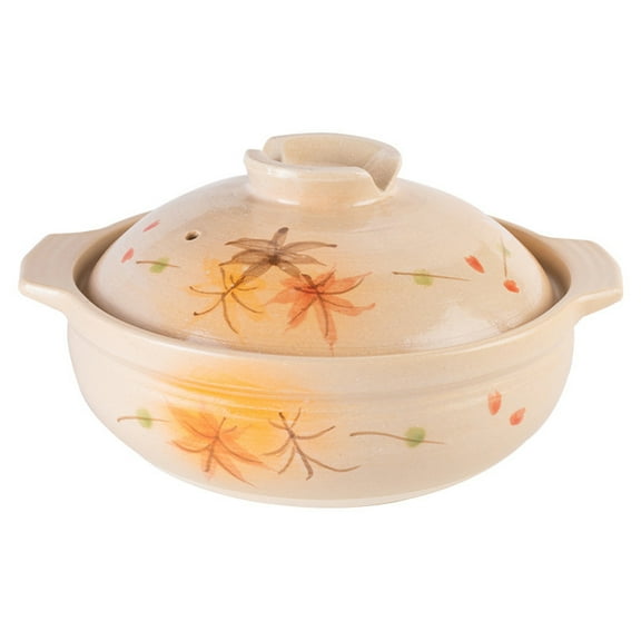 Ceramic cooking pot with lid steamer, heat-resistant double handle cooking pot made of scratch-resistant enamel, for cooking rice, soups, stews and noodles