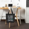 thumbnail image 6 of JEUXUS I'm Done Teaching Let's Go Camping Funny Camper Teacher 2 Pcs Canvas Tote Bags Cute Aesthetic Tote Bags with Zipper Party Supplies Black, 6 of 8