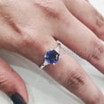 thumbnail image 4 of Blue Sapphire Ring, 925 Sterling Silver, Women Ring, Hexagon Blue Sapphire, September Birthstone, Christmas, Thanksgiving, Tiny Dainty Ring, CZ Ring, Handmade, Statement Jewelry, Anniversary Gift, 4 of 8