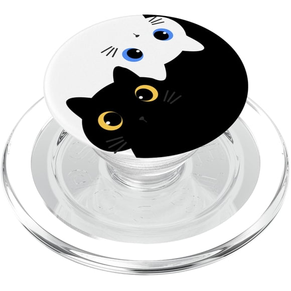 Lindos gatos PopSockets PopGrip Yin Yang Yoga para teléfonos y tabletas