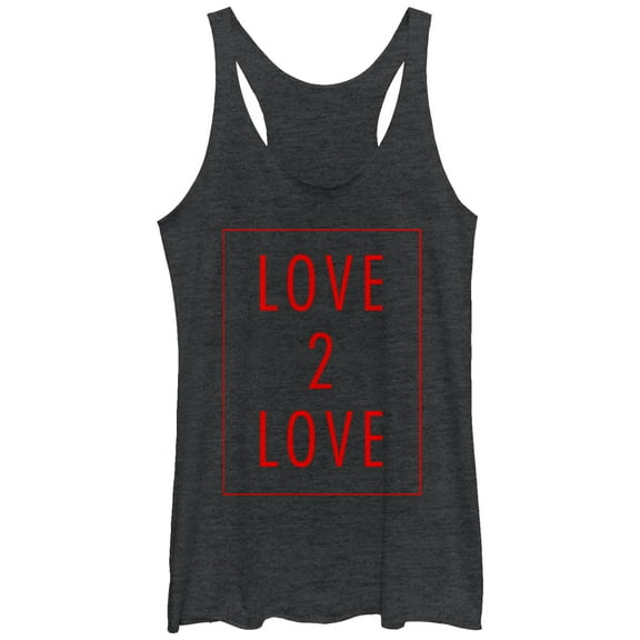 Women's Lost Gods Love Love  Racerback Tank Top Black Heather Small