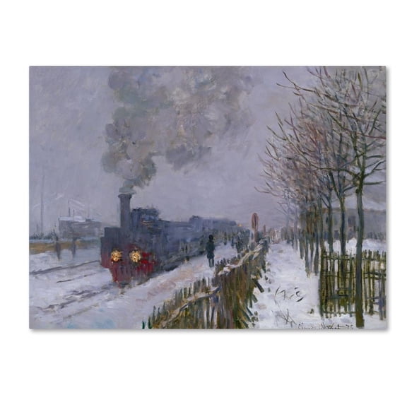 Trademark Fine Art "Train In the Snow" Canvas Art by Claude Monet