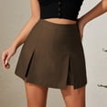 thumbnail image 2 of vigerkar Womens Mini Skirt Casual Y2k High Waisted Skorts Split Bodycon Skirts with Shorts Underneath Club Streetwear (Brown, S), 2 of 8