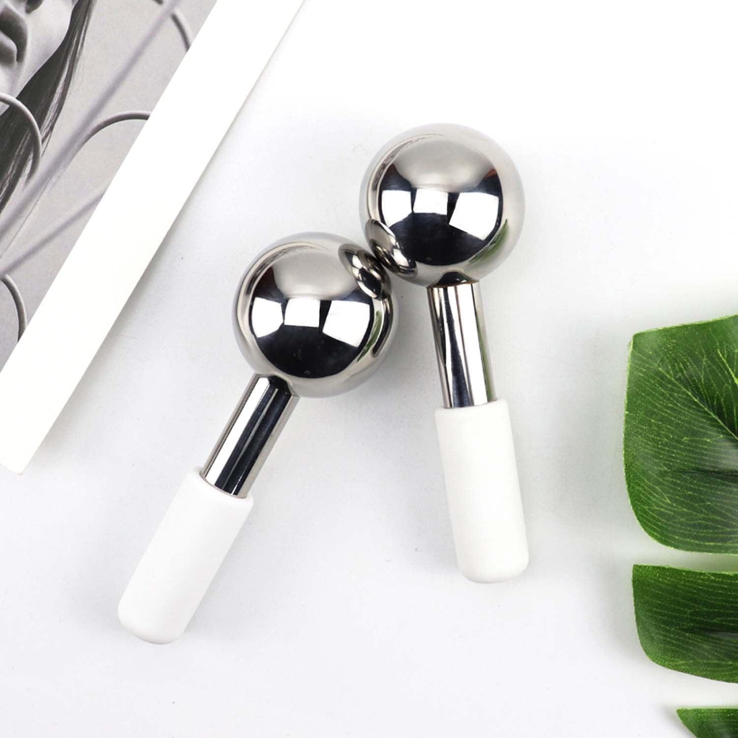Appearus Stainless Steel Cooling Ice Globes Facial Massager Set, 2 Count (FR05x2)