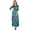 Blue, variant on Bimba Women Long Maxi Dress Exclusive Tie-Dye 3/4 Sleeve Elastic Waist Gown
