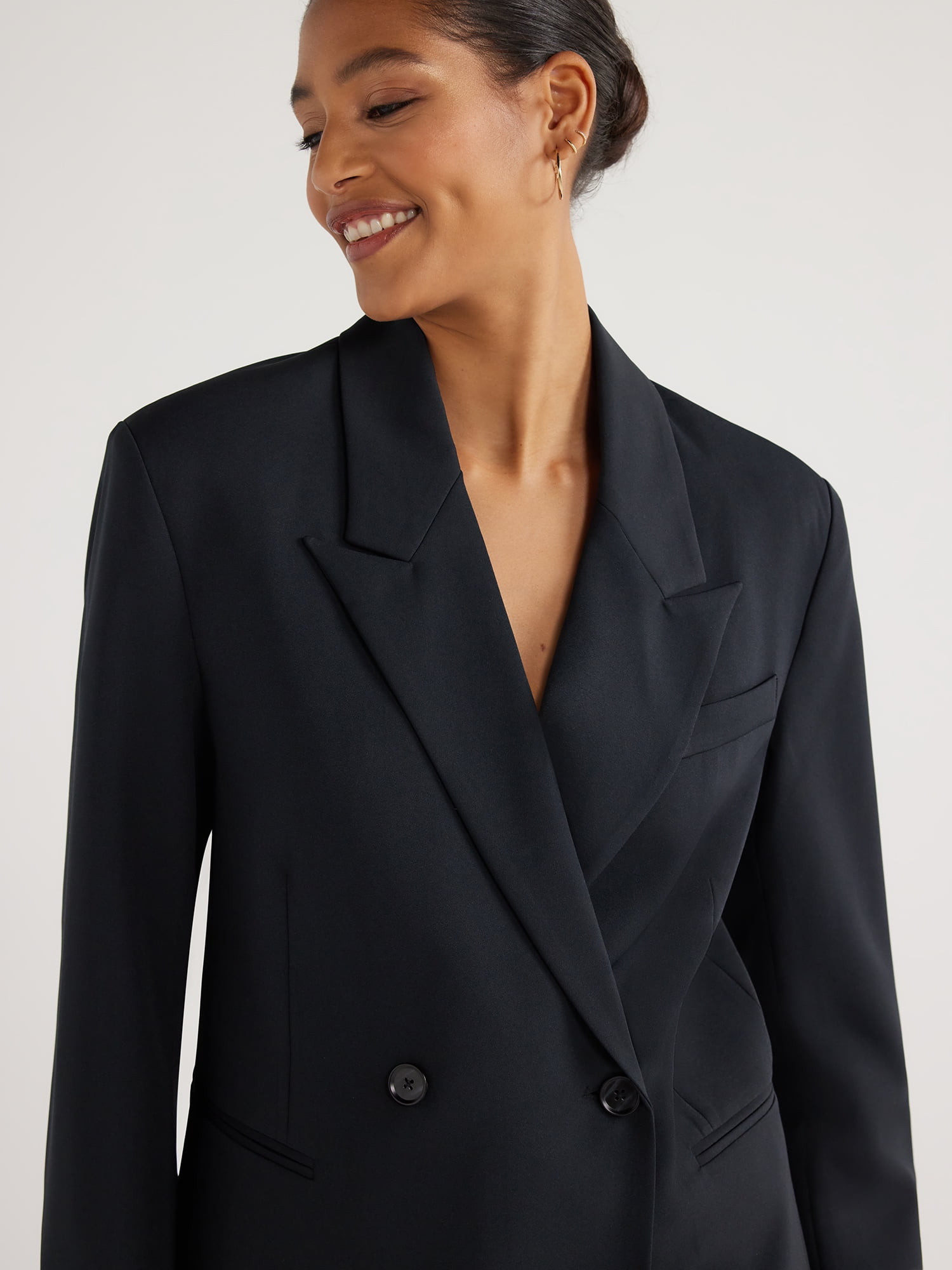 Scoop Women's Oversized Slouchy Double Breasted Blazer