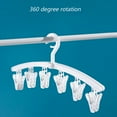 thumbnail image 3 of Foldable Drying Rack with 12 Clips for Drying Socks Lingerie Baby Clothes Drying Towels Rotatable Sock Drying Rackwhite, 3 of 4