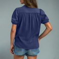 thumbnail image 4 of Summer Savings LADIGASU Women's Summer Button Lace Shirt Lantern Sleeve V-neck Fashion Casual Top, 4 of 4