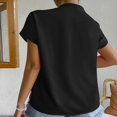 thumbnail image 4 of Birdeem Hauts Unis pour Femmes T-Shirts à Boutons Col en V Blouse, 4 of 11