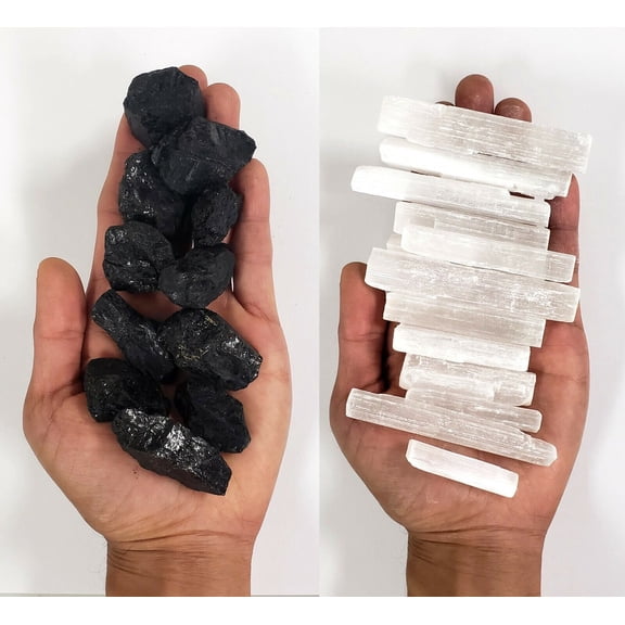 Black Tourmaline & Selenite Sticks Bulk - Combo Bulk Crystals - Natural Stones