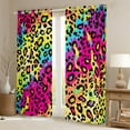 thumbnail image 2 of jejeloiu Colorful Cheetah Pattern Curtains Pack of 2 (42x84 Each),Watercolor Splatter Ink Curtains Blackout,Yellow Pink Ombre Bedroom Curtains For Girl Teens,Breathable Home Decor, 2 of 6