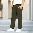 thumbnail image 2 of ZVAVZ Boys Baggy Cargo Sweatpants Toddler Kids Straight Wide Leg Fleece Jogger Pants Elastic V Waist Workout Athletic Sweat Pants Army Green,120, 2 of 7
