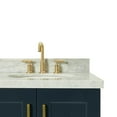 thumbnail image 4 of Ariel Taylor 37 In. Right Offset Oval Sink Vanity With Carrara White Marble Countertop In Midnight Blue, 4 of 11