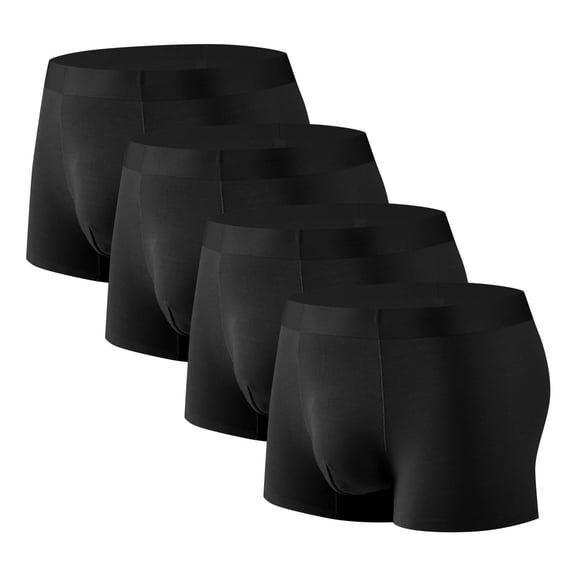L-4X Mens Big & Tall Boxer Briefs 4 Pack Plus Size High Waisted Modal Underwear Boys Casual Multipack Stretchy Quick-Drying Athletic Boxers Clearance