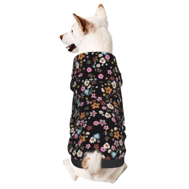 Balery Daisies Flowers Sudadera con Capucha para Perros Pequeños – Ropa para Mascotas, Disfraz para Perros y Gatos, Ideal para Fiestas y Cosplay-Large