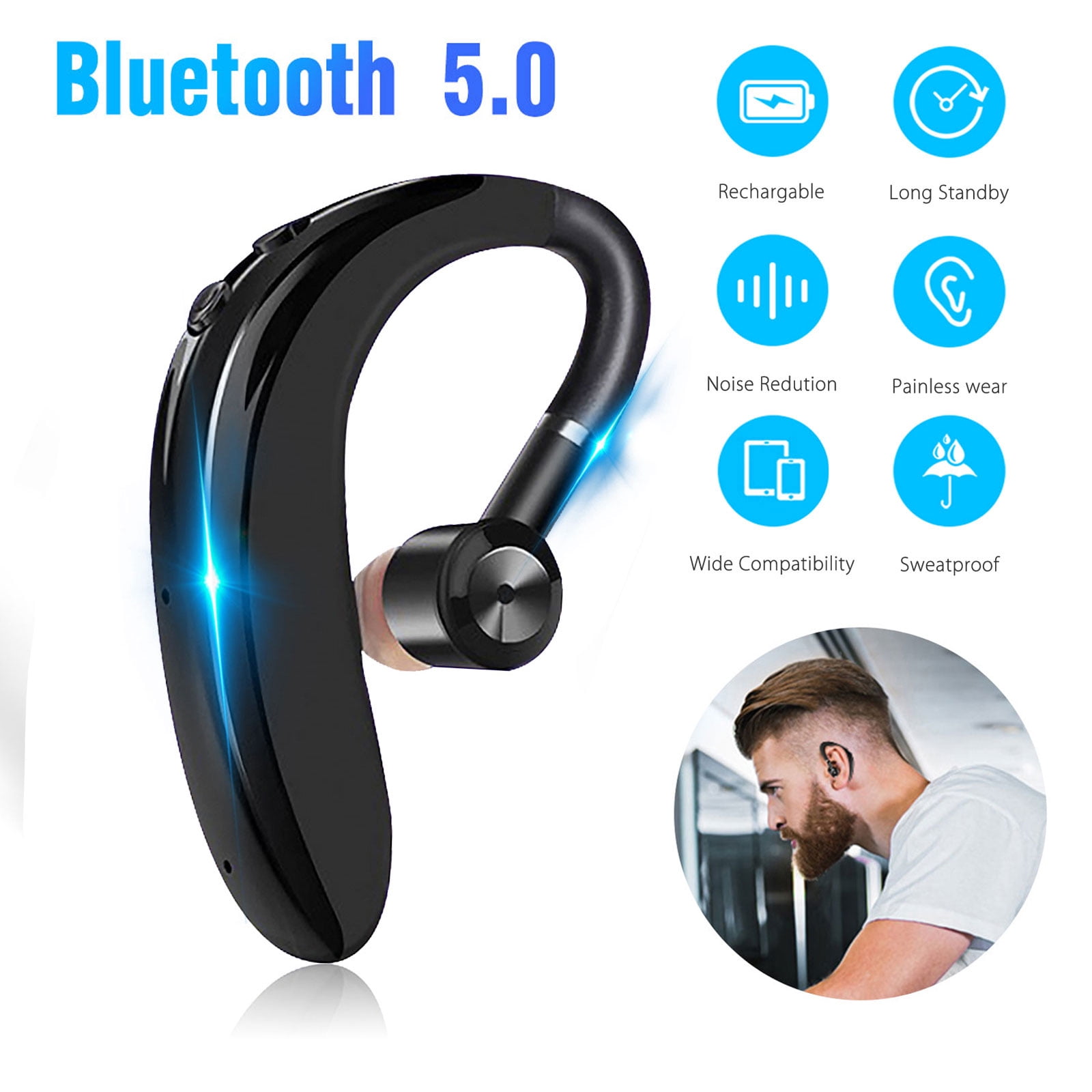 wireless bluetooth earbuds 5.0 compatible with both iPhone And Samsung Phones 