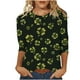 thumbnail image 2 of Xuyuer St. Patrick's Day Women's Casual 3/4 Sleeve T-Shirts Round Neck Cute Tunic Tops Basic Tees Blouses Business Work Merry and Bright Graphic Tee Top, 2 of 6