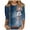 A10_Navy, variant on Bzhegqhd Women's Loose Casual Retro Printed Round Neck Three Quarter Sleeve 3/4 Sleeve T-shirt Top