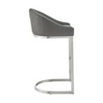 thumbnail image 5 of Benjara Holo 30 Inch Barstool Chair, L Shaped Cantilever Base, Gray Faux Leather, 5 of 6