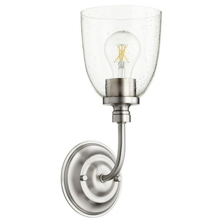 

Palmerston Broadway 1 Light Wall Mount in Bailey Street Home Home Collection Style 5 inches Wide By 12.5 inches High-Satin Nickel Finish-Clear Glass