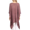 thumbnail image 2 of Sakkas Regina Women's Lightweight Stonewashed Poncho Top Blouse Caftan Cover up - Fuchsia - One Size, 2 of 5