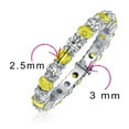 thumbnail image 4 of Bague d'Éternité Empilable en Zircon Cubique Jaune Blanc pour Femmes et Adolescentes en Argent Sterling avec Topaze Simulée, 4 of 7