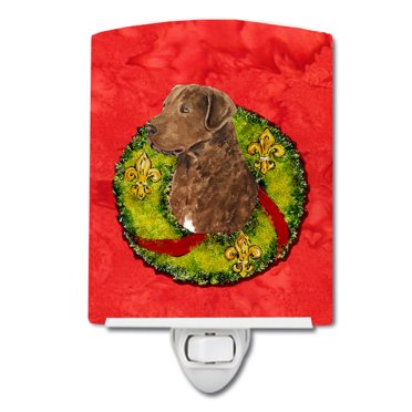 Scottish Terrier Cristmas Wreath Ceramic Night Light