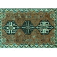 thumbnail image 1 of Ahgly Company Machine Washable Indoor Rectangle Persian Turquoise Blue Traditional Area Rugs, 3' x 5', 1 of 4