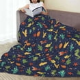 thumbnail image 6 of Honeii Shells and Seaweed Print Fleece Blanket - Throw Blanket for Bed, Sofa, Couch, Camping, and Travel , Microplush Ultra Soft Warm Blanket-60"x50", 6 of 7