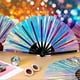 thumbnail image 5 of 6 Pcs Holographic Raves Fan Folding Hand Fan Decorative Folding Fans Folding Fan For Women Men Hall, 5 of 5
