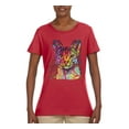 thumbnail image 2 of Wild Bobby Dean Russo Colorful Cat Abyssinian Cat Lover Women Graphic Tee, Red, XX-Large, 2 of 5